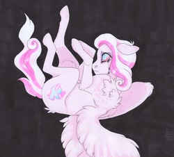 Size: 3295x2981 | Tagged: safe, artist:frozensoulpony, oc, oc only, oc:dovely pinup, pegasus, pony, bloodshot eyes, crying, high res, male, offspring, parent:cotton sky, parent:hoity toity, shoulder fluff, solo, stallion, traditional art
