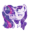 Size: 1280x1468 | Tagged: safe, artist:laps-sp, rarity, twilight sparkle, alicorn, pony, unicorn, g4, blushing, bust, female, lesbian, lidded eyes, looking at each other, mare, ship:rarilight, shipping, simple background, white background