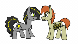 Size: 1280x720 | Tagged: safe, artist:pureawesome, oc, oc:bug-zapper, oc:surface stick, bat pony, earth pony, pony, animated, bat pony oc, female, fetish, gif, male, mare, oral vore, simple background, stallion, story in the source, vore, white background