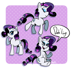 Size: 2125x2023 | Tagged: safe, artist:the-irken-moonwalker, rarity, pony, unicorn, g4, abstract background, commonity, cute, darling, dialogue, eyes closed, female, high res, mare, multeity, raribetes, solo, speech bubble