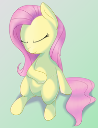 Size: 1720x2225 | Tagged: safe, artist:ether-star, fluttershy, pegasus, pony, g4, eyes closed, female, mare, simple background, solo