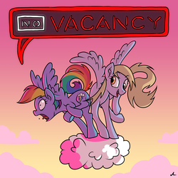 Size: 3000x3000 | Tagged: safe, artist:docwario, derpy hooves, rainbow dash, pegasus, pony, g4, cloud, cutie mark, dashtober, duo, duo female, female, high res, mare, on a cloud, open mouth, shrunken pupils, smiling