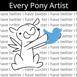 Size: 750x750 | Tagged: safe, anonymous artist, pegasus, pony, doodle, hoof hold, meta, open mouth, sitting, solo, text, twitter