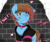 Size: 2396x2011 | Tagged: safe, artist:enryuuchan, oc, oc only, oc:dimi, earth pony, pony, blushing, brick wall, clothes, collar, fishnet clothing, heart, high res, male, solo, text