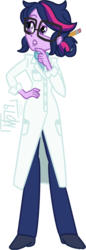 Size: 612x1774 | Tagged: safe, artist:tassji-s, sci-twi, twilight sparkle, human, equestria girls, g4, adult, clothes, equestria girls-ified, female, glasses, lab coat, older, older sci-twi, older twilight, scientist, simple background, solo, transparent background