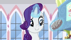 Size: 1920x1080 | Tagged: safe, screencap, rarity, pony, g4, the ending of the end, donut, female, food, magic, mare, rarity looking at food, solo