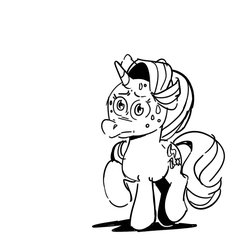 Size: 2005x2048 | Tagged: safe, artist:kyssimmee, starlight glimmer, pony, unicorn, g4, female, high res, monochrome, nervous, solo, sweat