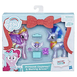 Size: 1000x1000 | Tagged: safe, pinkie pie, princess cadance, princess flurry heart, shining armor, bear, g4, my little pony best gift ever, cup, doll, hasbro, merchandise, my little pony logo, shelf, toy