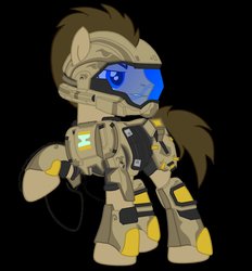 Size: 1510x1628 | Tagged: safe, artist:thevioletghost, edit, vector edit, doctor whooves, time turner, earth pony, pony, g4, armor, crossover, fire team harmony, halo, halo (series), helmet, male, odst, science, solo, vector