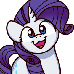 Size: 1000x1000 | Tagged: safe, artist:sugar morning, rarity, pony, unicorn, g4, :3, bust, cute, female, looking at you, mare, open mouth, raribetes, simple background, smiling, solo, sugar morning's smiling ponies, transparent background