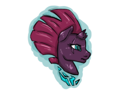 Size: 1024x724 | Tagged: safe, artist:aurasinchaser, tempest shadow, pony, g4, bust, female, portrait, simple background, solo, transparent background