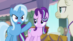Size: 1920x1080 | Tagged: safe, screencap, starlight glimmer, terramar, trixie, pony, g4, student counsel