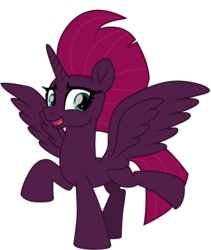 Size: 6725x7961 | Tagged: safe, alternate version, artist:ejlightning007arts, fizzlepop berrytwist, tempest shadow, alicorn, pony, g4, alicornified, alternate timeline, cute, female, horn, open mouth, race swap, raised hoof, simple background, solo, story in the source, tempest gets her horn back, tempest gets her wings back, tempest now has a true horn, tempestbetes, tempesticorn, transparent background, vector