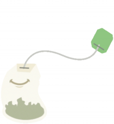 Size: 348x376 | Tagged: safe, artist:siivabunner, discordant harmony, g4, ambiguous gender, animated, gif, ginseng teabags, high quality rip, no pony, smiling, solo, teabag, vector