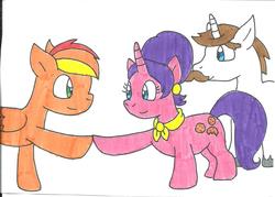 Size: 1186x849 | Tagged: safe, artist:cmara, cookie crumbles, hondo flanks, oc, pony, g4, traditional art