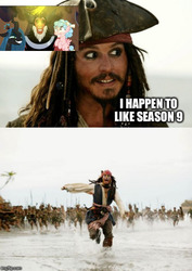 Size: 500x708 | Tagged: safe, edit, edited screencap, screencap, cozy glow, lord tirek, queen chrysalis, g4, the ending of the end, jack sparrow, meme, pirates of the caribbean, pirates of the caribbean: dead man's chest