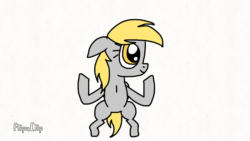 Size: 1280x720 | Tagged: safe, derpy hooves, pegasus, pony, g4, animated, bipedal, dancing, derp, female, flipaclip, frame by frame, gif, loop, solo