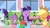 Size: 1920x1080 | Tagged: safe, screencap, applejack, rarity, spike, twilight sparkle, alicorn, pony, g4, my little pony: friendship is magic, the ending of the end, donut, food, laughing, magic, twilight sparkle (alicorn)