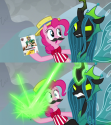 Size: 910x1024 | Tagged: safe, edit, edited screencap, screencap, pinkie pie, queen chrysalis, g4, the ending of the end, chrysalis blasts things, madden (video game), madden 09, meme, reference, ultimate chrysalis