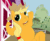 Size: 698x577 | Tagged: safe, artist:applebeans, applejack, earth pony, pony, g4, animated, blonde hair, blonde mane, dancing, female, freckles, gif, green eyes, hat, looking at you, not salmon, orange coat, solo, teeth, three quarter view, wat