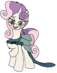 Size: 812x1024 | Tagged: safe, artist:danksailor, sweetie belle, pony, g4, age progression, blushing, clothes, cute, dress, female, fluffy, older, older sweetie belle, solo