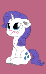 Size: 637x1024 | Tagged: safe, artist:danksailor, rarity, pony, g4, blushing, chest fluff, cute, female, fluffy, purple background, simple background, solo, unshorn fetlocks