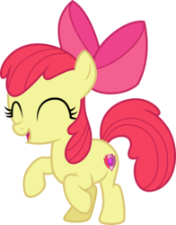 Size: 1838x2339 | Tagged: safe, artist:cloudy glow, artist:parclytaxel, edit, editor:slayerbvc, vector edit, apple bloom, earth pony, pony, g4, the break up breakdown, .ai available, adorabloom, bow, cropped, cute, cutie mark, eyes closed, female, filly, hair bow, open mouth, simple background, solo, the cmc's cutie marks, transparent background, vector