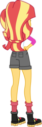 Size: 1696x5133 | Tagged: safe, artist:marcorulezzz, sunset shimmer, equestria girls, g4, my little pony equestria girls: legend of everfree, away from viewer, boots, clothes, female, hand on hip, high res, legs, shoes, shorts, simple background, socks, solo, transparent background, vector