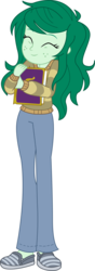 Size: 4388x12492 | Tagged: safe, artist:marcorulezzz, wallflower blush, equestria girls, equestria girls specials, g4, my little pony equestria girls: better together, my little pony equestria girls: forgotten friendship, ^^, absurd resolution, book, clothes, eyes closed, female, pants, shoes, simple background, smiling, solo, sweater, transparent background, vector, yearbook