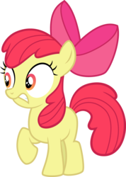 Size: 1677x2356 | Tagged: safe, artist:tourniquetmuffin, edit, editor:slayerbvc, vector edit, apple bloom, earth pony, pony, g4, twilight time, bow, cropped, female, filly, hair bow, nervous, simple background, solo, transparent background, vector