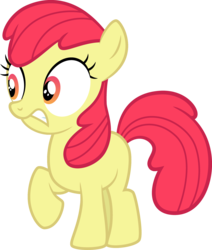 Size: 1677x1976 | Tagged: safe, artist:tourniquetmuffin, edit, editor:slayerbvc, vector edit, apple bloom, earth pony, pony, g4, twilight time, accessory-less edit, cropped, female, filly, missing accessory, nervous, simple background, solo, transparent background, vector