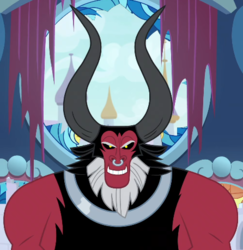 Size: 446x459 | Tagged: safe, screencap, lord tirek, centaur, g4, the ending of the end, cropped, evil grin, grin, male, nose piercing, nose ring, piercing, septum piercing, smiling, solo