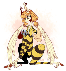 Size: 1113x1187 | Tagged: safe, artist:manella-art, oc, oc:berry kicker, bee, insect, pegasus, pony, animal costume, bee costume, clothes, costume, female, mare, solo