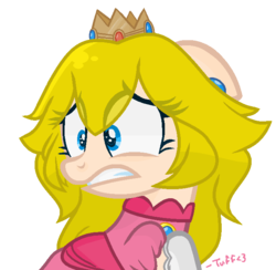 Size: 675x659 | Tagged: safe, artist:chanour-bases, artist:fluffy-poyos, earth pony, pony, base used, clothes, crossover, crown, dress, ear piercing, earring, female, gloves, jewelry, mare, nintendo, piercing, pink dress, ponified, princess peach, regalia, show accurate, super mario bros.