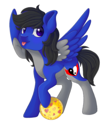 Size: 1230x1363 | Tagged: safe, artist:shady-bush, oc, oc only, oc:kjell, pony, :p, ball, male, simple background, solo, stallion, tongue out, transparent background