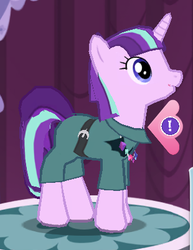 Size: 310x402 | Tagged: safe, gameloft, maud pie, starlight glimmer, pony, g4, clothes, costume, cropped