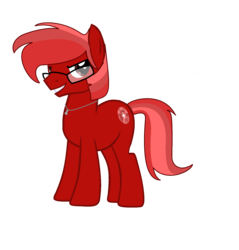 Size: 1528x1596 | Tagged: safe, artist:ngthanhphong, oc, oc:crimson star, earth pony, pony, evil version, glasses, jewelry, male, necklace, stallion