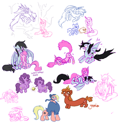Size: 1828x1915 | Tagged: safe, artist:yamino, pony, adventure time, hot dog princess, lsp, male, marceline, ponified, princess bubblegum, susan strong