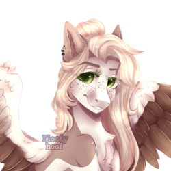 Size: 3600x3600 | Tagged: safe, artist:floofyhoof, oc, oc only, oc:bliss, pegasus, pony, bust, female, high res, mare, portrait, simple background, solo, transparent background