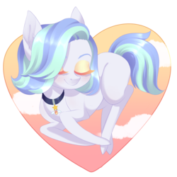 Size: 4552x4544 | Tagged: safe, artist:helemaranth, oc, oc only, earth pony, pony, rcf community, earth pony oc, eyes closed, heart, jewelry, necklace, simple background, solo, transparent background, ych result