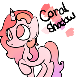 Size: 500x500 | Tagged: safe, artist:wisheslotus, oc, oc only, oc:coral shadow, pony, unicorn, female, horn, mare, raised hoof, simple background, solo, unicorn oc, white background