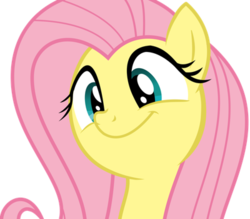 Size: 400x350 | Tagged: safe, artist:tigerbeetle, fluttershy, pony, g4, season 5, the cutie map, bust, cute, female, flutterbob, grin, headbob, shyabetes, simple background, smiling, solo, transparent background, vector