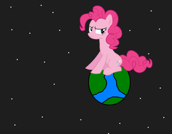 Size: 1080x841 | Tagged: safe, artist:eli-j-brony, pinkie pie, earth pony, pony, g4, earth, giant pony, macro, pony bigger than a planet, space