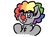 Size: 2048x1535 | Tagged: safe, artist:ashtoneer, oc, oc only, earth pony, pony, afro, clown, clown nose, earth pony oc, multicolored hair, rainbow hair, red nose, simple background, smiling, solo, white background