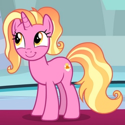 Size: 1000x1000 | Tagged: safe, screencap, luster dawn, pony, unicorn, g4, the last problem, cropped, cute, female, looking up, lusterbetes, oh you, smiling, solo, upscaled