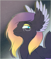 Size: 697x800 | Tagged: safe, artist:tusofsky, oc, oc only, oc:blooming lotus, pegasus, pony, feather