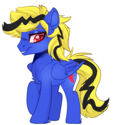 Size: 1312x1460 | Tagged: safe, artist:malicious-demi, oc, oc only, oc:thunder lightning, pegasus, pony, male, simple background, solo, stallion, transparent background, wings