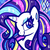 Size: 500x500 | Tagged: safe, artist:crayon-chewer, part of a set, rarity, pony, unicorn, g4, twilight's kingdom, bust, cute, cutie mark eyes, female, groovy, icon, mare, portrait, rainbow power, raribetes, solo, wingding eyes