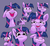 Size: 3027x2806 | Tagged: safe, artist:pabbley, twilight sparkle, alicorn, pony, unicorn, g4, crying, description is relevant, ear fluff, eyes closed, female, floppy ears, high res, laughing, laughing tom cruise, laughingmares.jpg, lip bite, mare, meme, multeity, open mouth, purple background, raised hoof, simple background, smiling, solo, sparkle sparkle sparkle, tears of laughter, teary eyes, twiggie, twilight sparkle (alicorn), unicorn twilight, xd