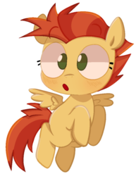 Size: 500x649 | Tagged: safe, artist:pinkiespresent, hyper sonic, lemon crumble, pegasus, pony, g4, blank flank, cute, female, friendship student, no pupils, open mouth, simple background, solo, transparent background